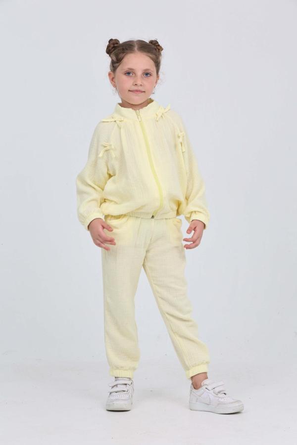 Toontoy Kız Çocuk Fiyonk Detaylı Eşofman Takım - Image 1