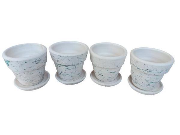 4 adet Antik Görünümlü Toprak Saksı 12*12 cm - Image 1