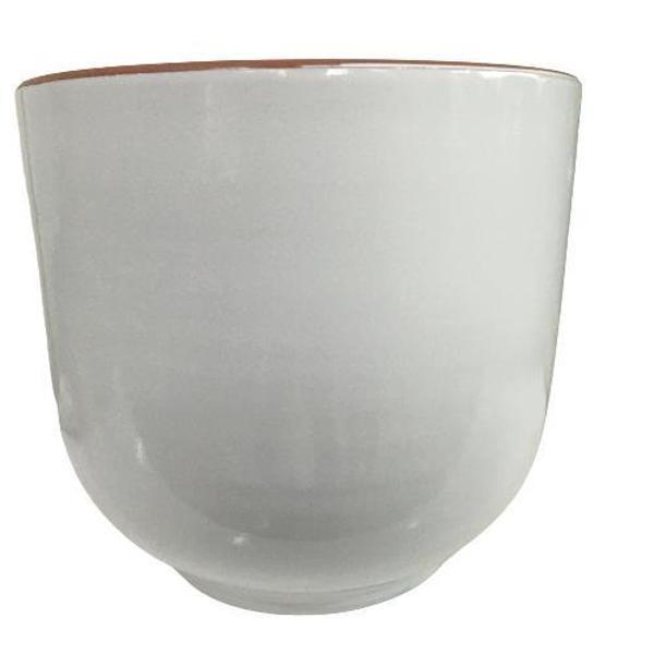 BEYAZ RENK SIRLI , EL YAPIMI TOMBUL TOPRAK SAKSI (33*38 CM) - Image 1