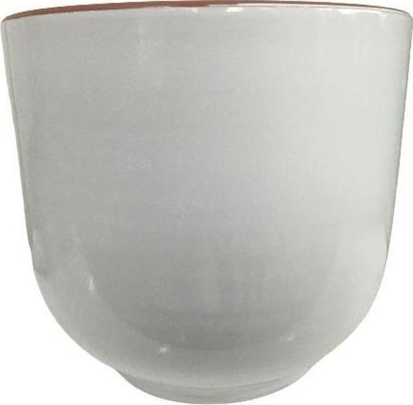 BEYAZ RENK SIRLI , EL YAPIMI TOMBUL TOPRAK SAKSI (33*38 CM) - Image 1