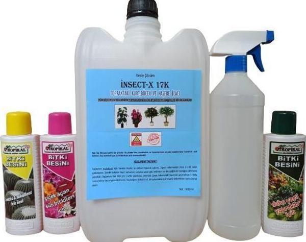 ÇİÇEK VE BİTKİLER İÇİN TOPRAK İÇİ HAŞERE ILACI 10 LT+ 3 ADET BİTKİ BESİNİ HEDİYELİ - Image 1