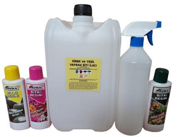 ÇİÇEK VE BİTKİLER İÇİN SİNEK VE YEŞİL YAPRAK BİTİ ILACI 10 LT+ 3 ADET BİTKİ BESİNİ HEDİYELİ - Image 1