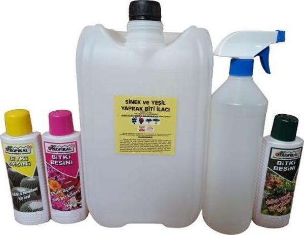 ÇİÇEK VE BİTKİLER İÇİN SİNEK VE YEŞİL YAPRAK BİTİ ILACI 10 LT+ 3 ADET BİTKİ BESİNİ HEDİYELİ - Image 1