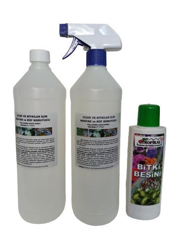  Çiçek ve Bitkiler için Mantar ve Küf Koruyucu 2 Adet 1000 ml + Bitki Besini Hediyeli - Image 1