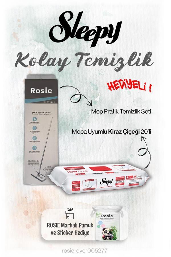 Sleepy 20'li Kiraz Çiçeği Mopa uyumlu ve Mop Seti, Rosie Hediyeli - Image 1