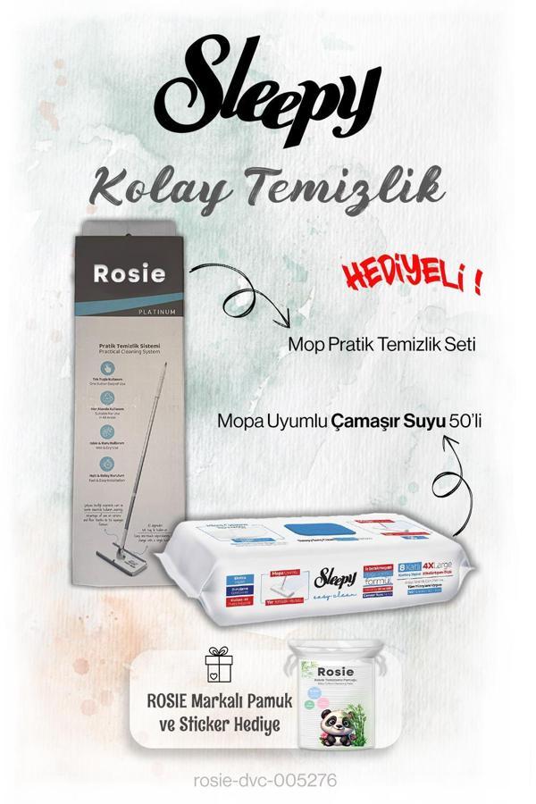 Sleepy 50'li Çamaşır Suyu Mopa uyumlu ve Mop Seti, Rosie Hediyeli - Image 1