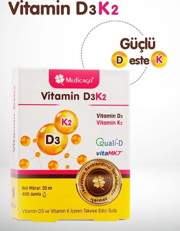 MEDİCAGO VİTAMİN D3K2 20 ml. - Image 1