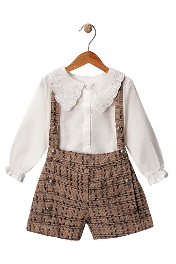 Celira Kahverengi Jakarlı Gömleli Takım 2Y,3Y,4Y,5Y - Image 1