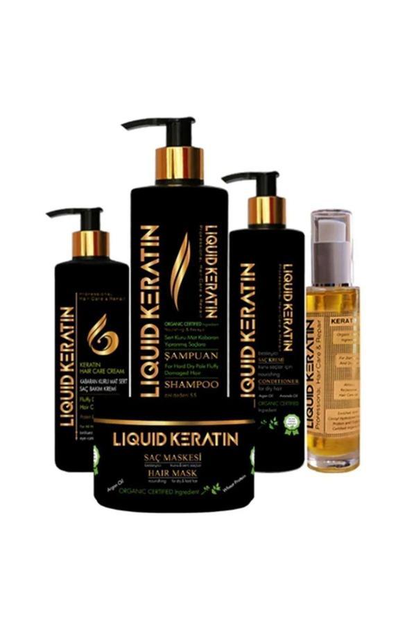 Kabaran Kuru Mat Sert Saçlar Için Keratin Bakım Seti (5'Lİ) - Image 1