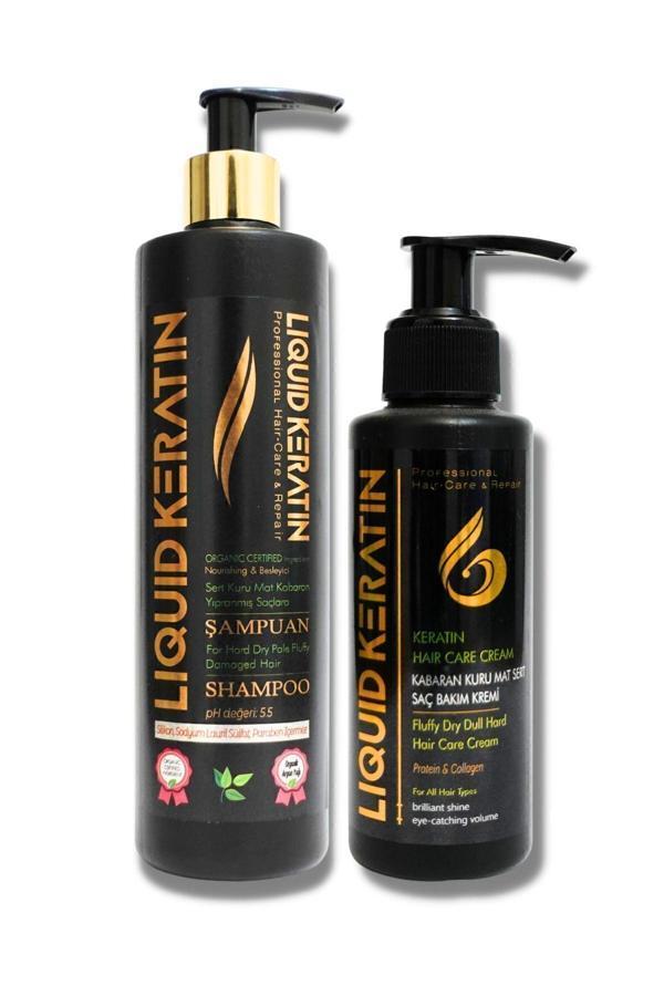 Kabaran Kuru Saçlara 2'li Keratin Bakım Seti (ŞAMPUAN KREM) - Image 1