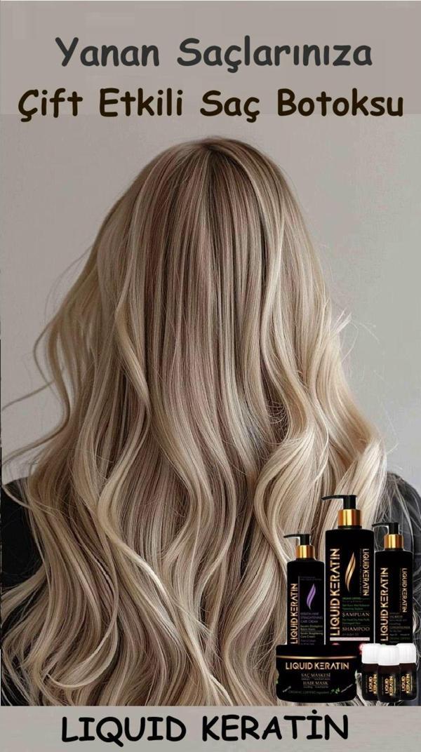 Çift Etkili Saç Botoksu No 1 - (Onarım + Bakım) Keratin Seti - Yanan Yıpranan Kabaran Saçlara - Image 1