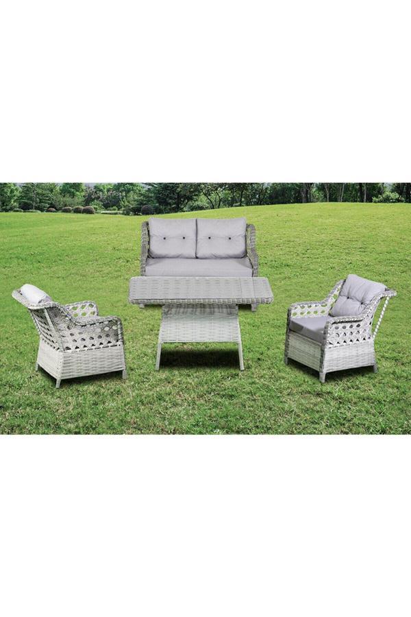 Rattani Sirius Model 2+1+1 Masa Hediye Rattan Bahçe Ve Balkon Takımı - Image 1