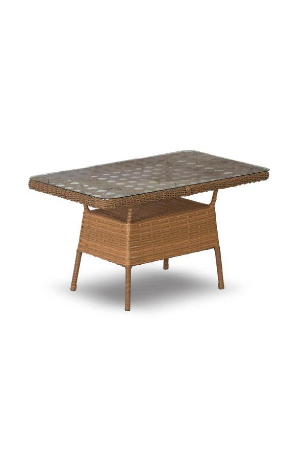 Rattani Oscar Rattan Bahçe Mobilyası Masa, Kahverengi - Image 1