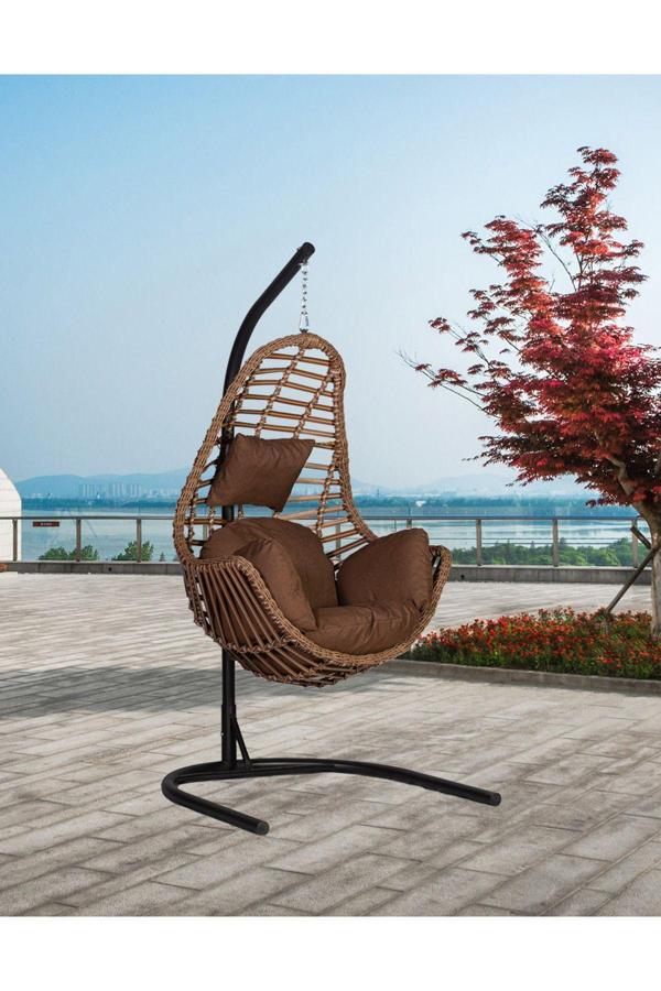 Rattani Kule Rattan Koyu Kahve Tek Kişilik, Rattan - Image 1