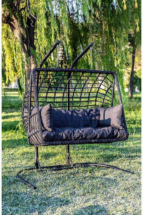 Rattani Legend Çift Kişilik Salıncak, Rattan, Antrasit - Image 1