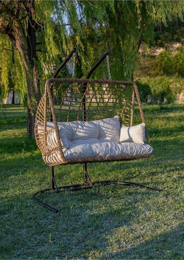 Rattani Legend Çift Kişilik Salıncak, Rattan, Kahverengi - Image 1