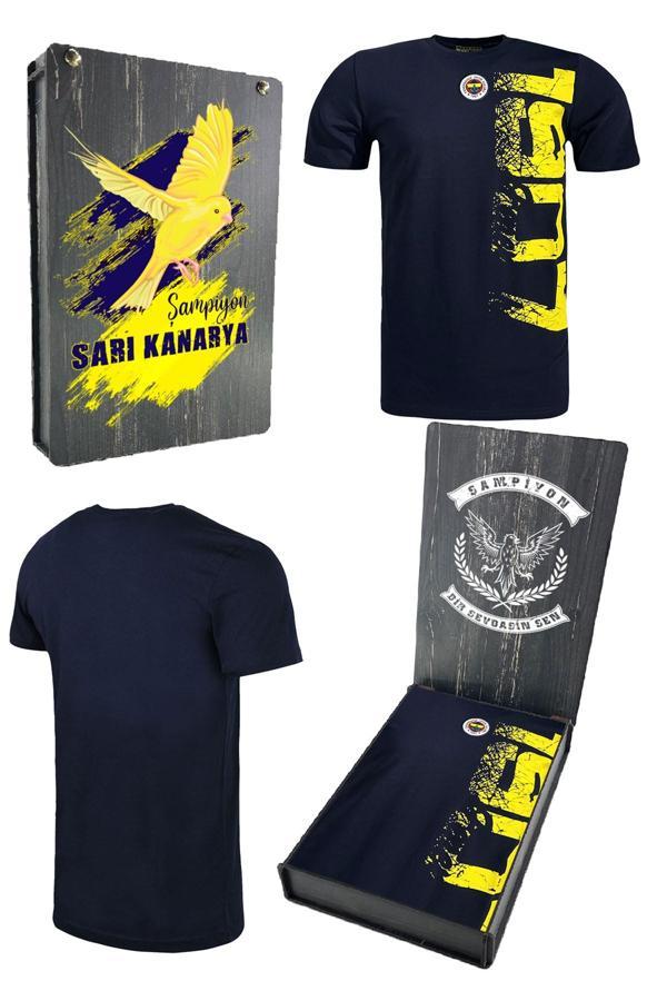 Fenerbahçe Orijinal Lisanslı Tribün 1907 Erkek T-Shirt Hediyelik Ahşap Kutulu - Image 1