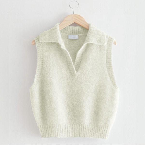 Winter Club Kadın Krem Polo Yaka Fitilli Kenarlı Kolsuz % 100 Ipek Süveter Ekru - Image 1