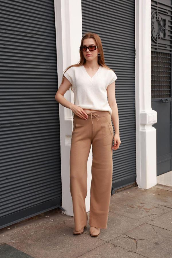 Winter Club Kadın Çift Cepli Normal Kalıp Triko Pantolon - Image 1