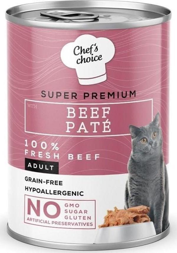Chef--s Choice New Beef Pate Cats Biftekli Kedi Yaş Mama 400 gr - Image 1