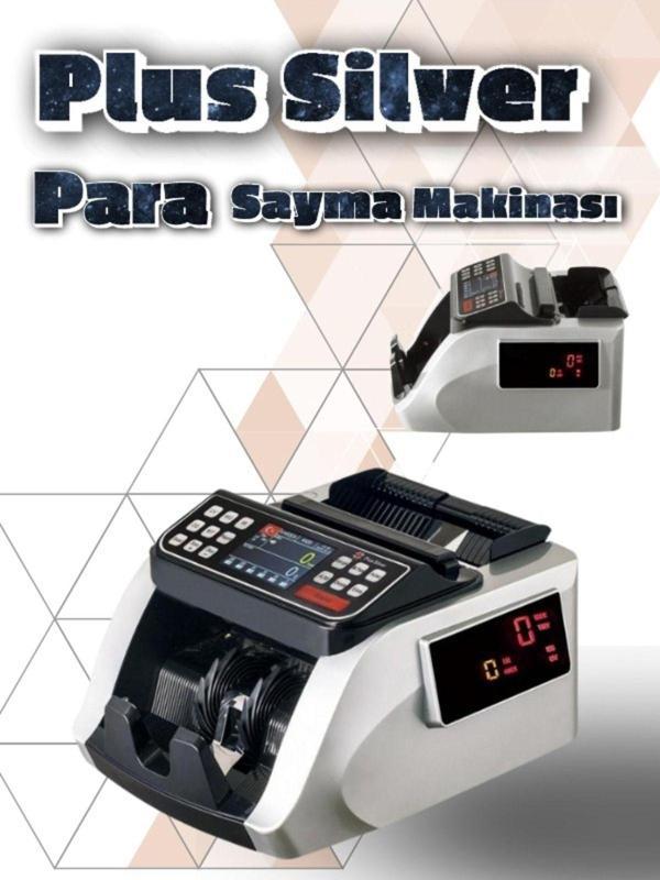 Silver Plus Tl Euro Kağıt Para Sayma Makinesi - Gri / Siyah Renk - Image 1