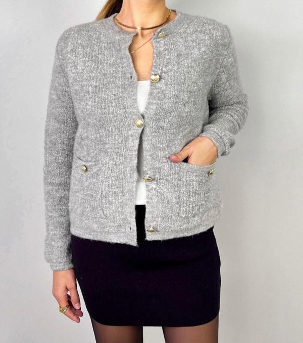 Winter Club Kadın Cepli Buklet Hırka - Image 1