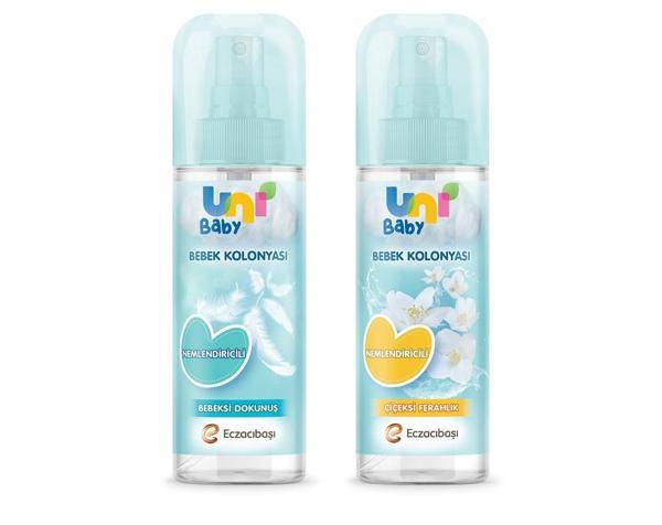 Uni Baby Bebek Kolonyası Çiçeksi Ferahlık 150 ml + Uni Baby Bebek Kolonyası Bebeksi Dokunuş 150 ml - Image 1