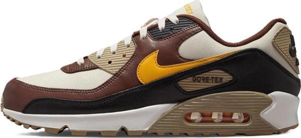 Nike Air Max 90 Mens Leather Goretex Sneaker Hakiki Deri Su Geçirmez Günlük Spor Ayakkabı Krem - Image 1