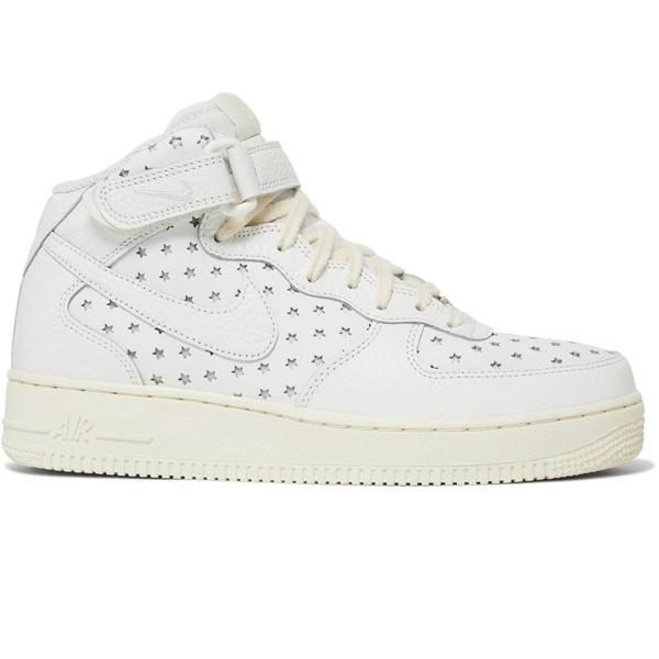Nike Air Force 1 AF1 Mid Leather Unisex Sneaker Hakiki Deri Bilekli Günlük Spor Ayakkabı Kırık Beyaz - Image 1
