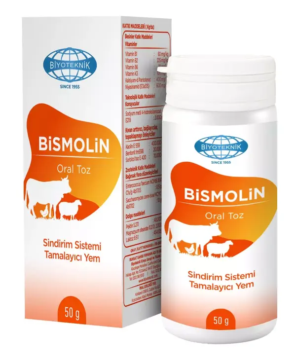 BİSMOLİN SİNDİRİM SİSTEMİ TAMAMLAYICI YEM (HAYVANLAR İÇİN) - Image 1