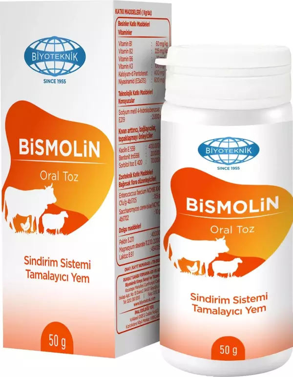 BİSMOLİN SİNDİRİM SİSTEMİ TAMAMLAYICI YEM (HAYVANLAR İÇİN) - Image 1