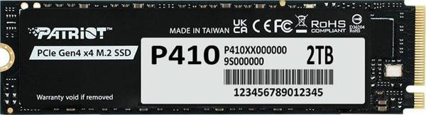 Patriot P410 PCIe Gen4 x4 (NVMe 1.4) M.2 2280 SSD R/5000 W/4500 [2TB] (P410P2TBM28H) - Image 1