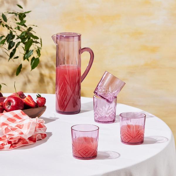 Karaca Foret Akrilik Kırılmaz 5 Parça Sürahi Seti Pembe - Image 1