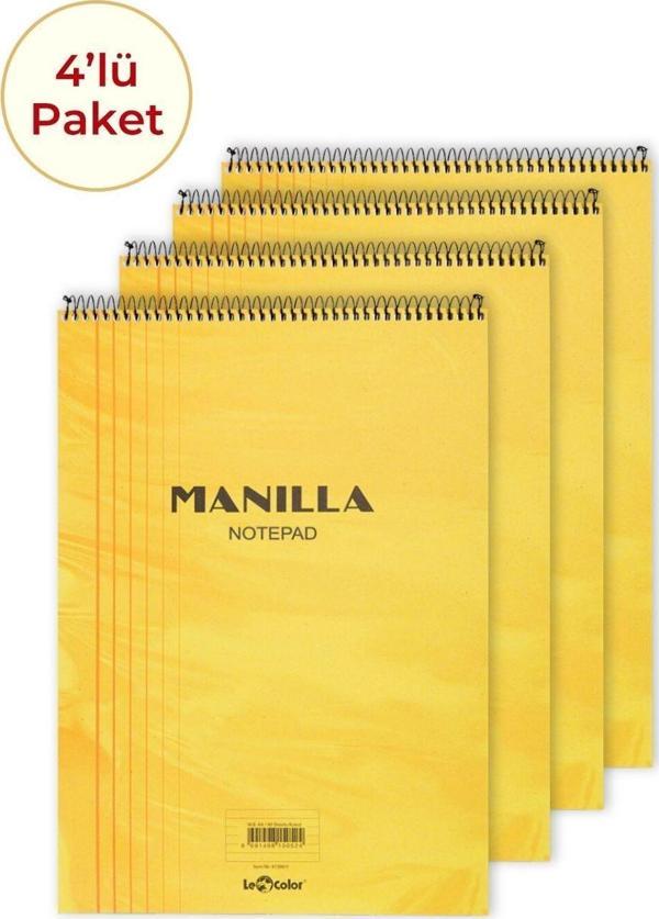 4'lü Manilla A5 Çizgili Sarı Bloknot 4x140 Sayfa - Image 1