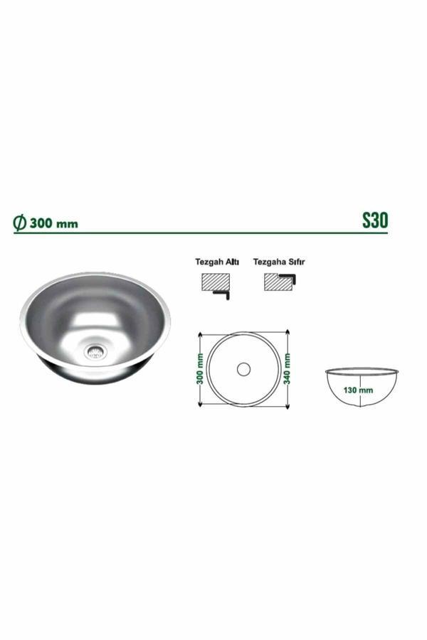 Sinkon Yeni Paslanmaz Krom Evye 30X30 Karavan Eviye  Y-30 Eviye Sifon Dahildir - Image 1