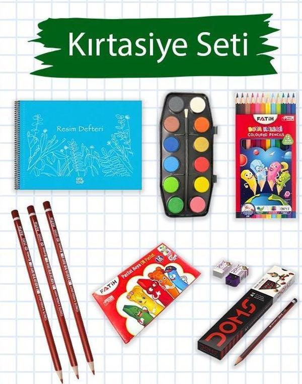 Temel Resim Defterli Okul Kırtasiye Seti 6 - Image 1