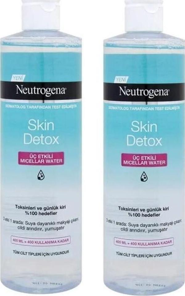 Neutrogena Skin Detox 3 Etkili Micellar Temizleme Suyu 400 ml + 400 ml - Image 1