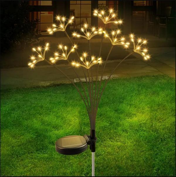 SOLAR 80 LED SARI RENK YILDIZ PATLAMASI LED BAHÇE AYDINLATMA SOLAR BAHÇE SÜSÜ SGE1004 - Image 1