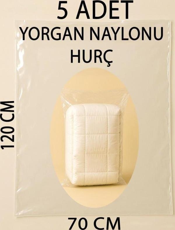 5 Adet 120cm×70cm Şeffaf Naylon Taşınma Saklama Yorgan Naylonu Torbası Hurç - Image 1