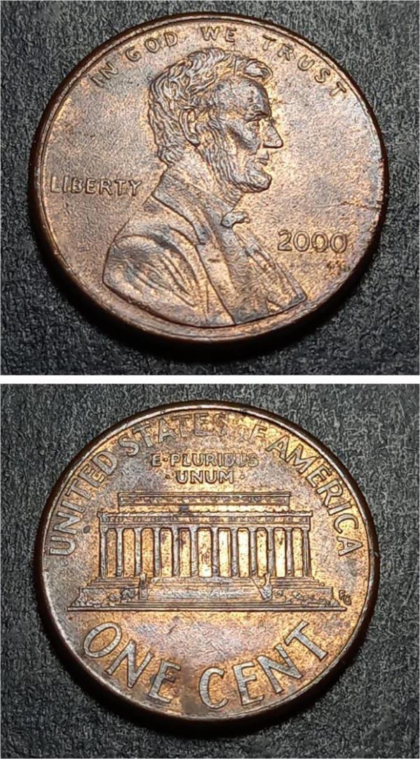 Escoines Koleksiyon 39963687b211155ce1 Abraham Lincoln 2000 ABD one Cent ÇT Para - Image 1