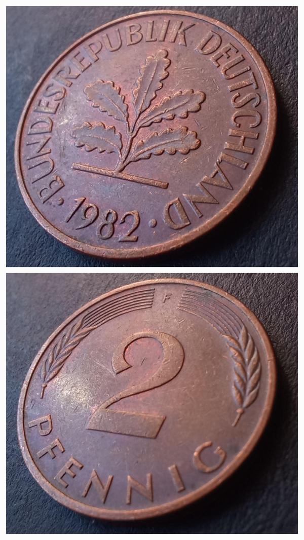 Escoines 39963689a675d06e0a 1982 F Almanya 2 Pfennig ÇİL para - Image 1