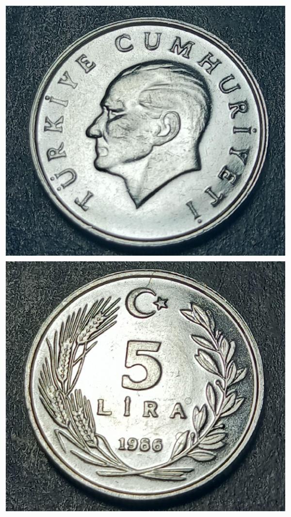 Escoines 3996368990fe91a3d1 1986 5lira Aliminyum para - Image 1