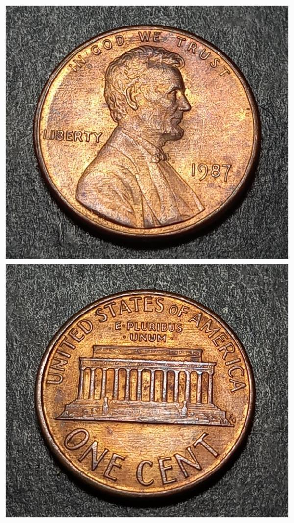 Escoines 39963689929102dd13 1Cent 1987 ÇT+ Bakır kaplama çinko para - Image 1