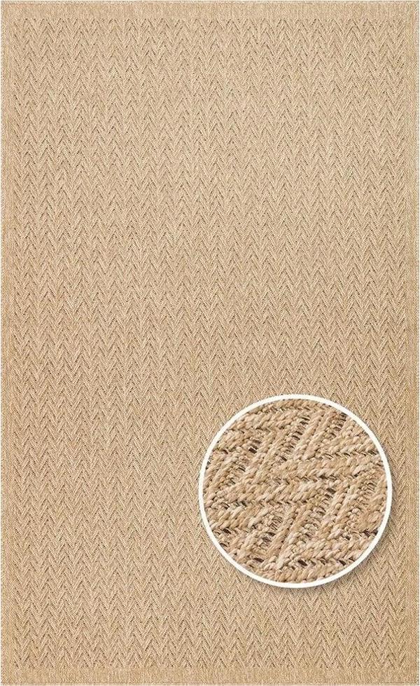 Hoom Rugs Naturel 05 Jüt Görünümlü Suya Dayanıklı Sisal Halı - Image 1