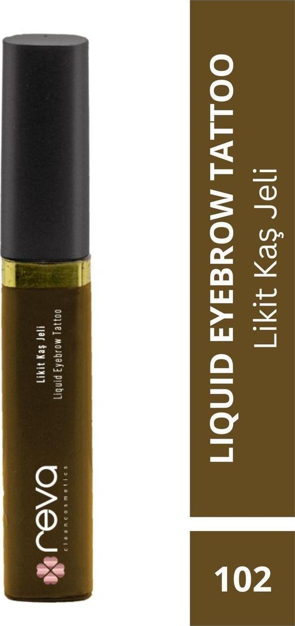 Reva Koyu Kahverengi Likit Kaş Maskarası & Liquid Eyebrow Tattoo 5Ml - No: 102 Vegan & Temiz Içerikli Gray Brown - Image 1