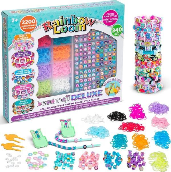 Rainbow Loom Beadmoji Deluxe Set - 2200 Renkli Lastik & 340 Emoji Boncuk, Hızlı Tezgah Dahil - Image 1