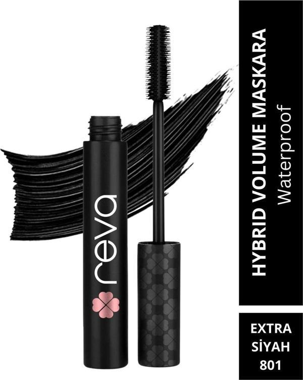 Reva Hacim Veren Hibrit Maskara - Hybrid Volume Mascara Extra Black - No: 801 - Vegan & Temiz Içerik  - Image 1