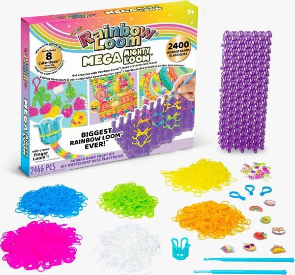 Rainbow Loom Mega Mighty Set 2400 Bant, 8 Charm, Mega Tezgah, Bileklik Yapım Kiti - Image 1