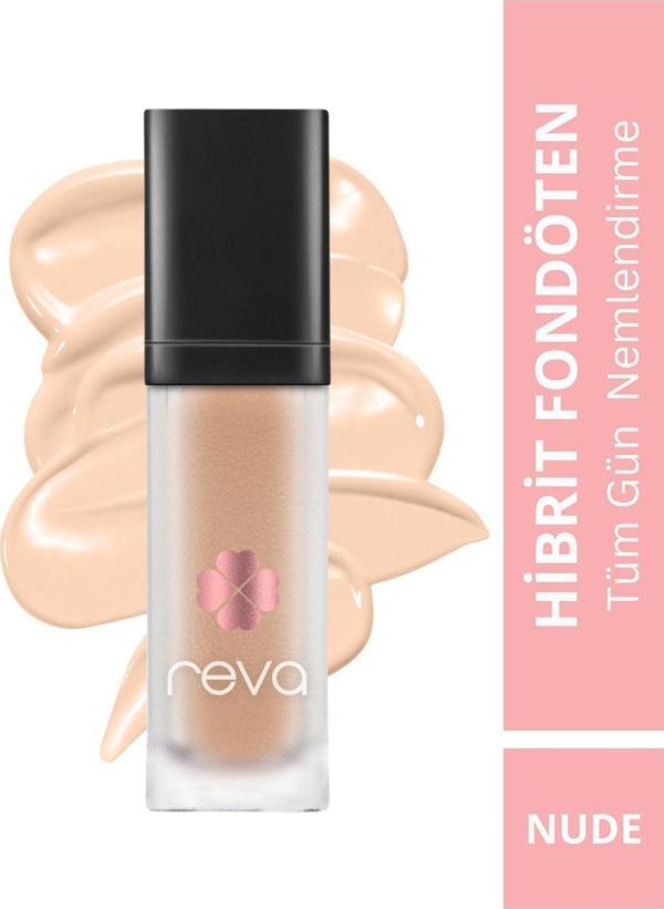 Reva Hibrit Fondöten & Hybrid Foundation Nude Spf 20 - No: 504 - Vegan & Temiz Içerik Ten Rengi - Image 1