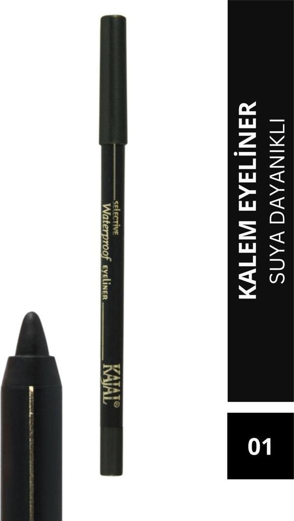 Kajal Suya Dayanıklı Göz Kalemi - Selective Waterproof Eyeliner Pencil - No: 01 Siyah - Image 1